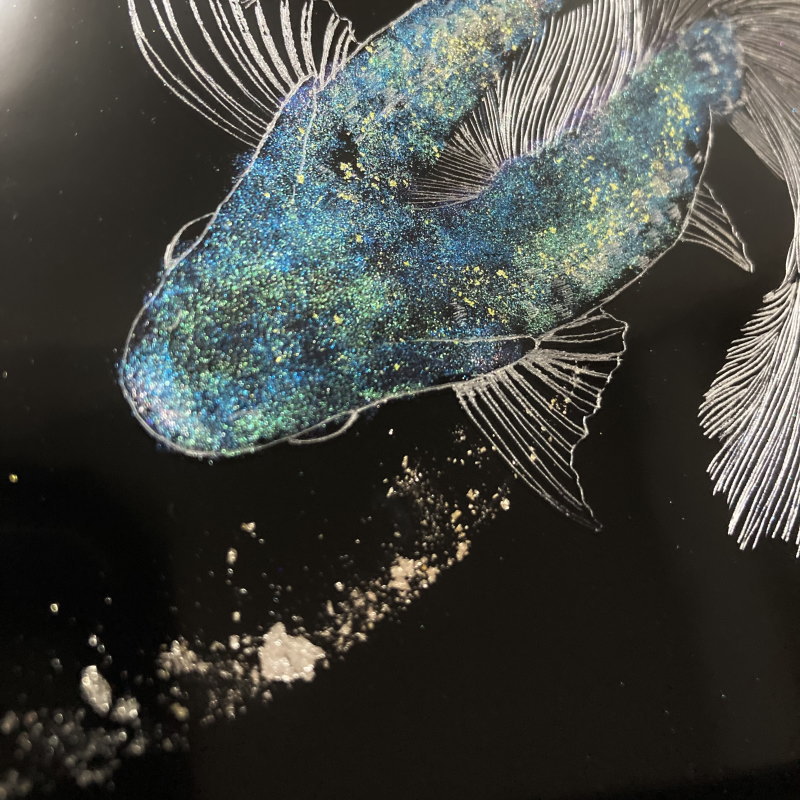 レジンアート海(森) UVレジン 100均】ダイソー シェイカーモールドで作る星の中の